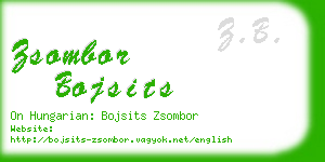 zsombor bojsits business card